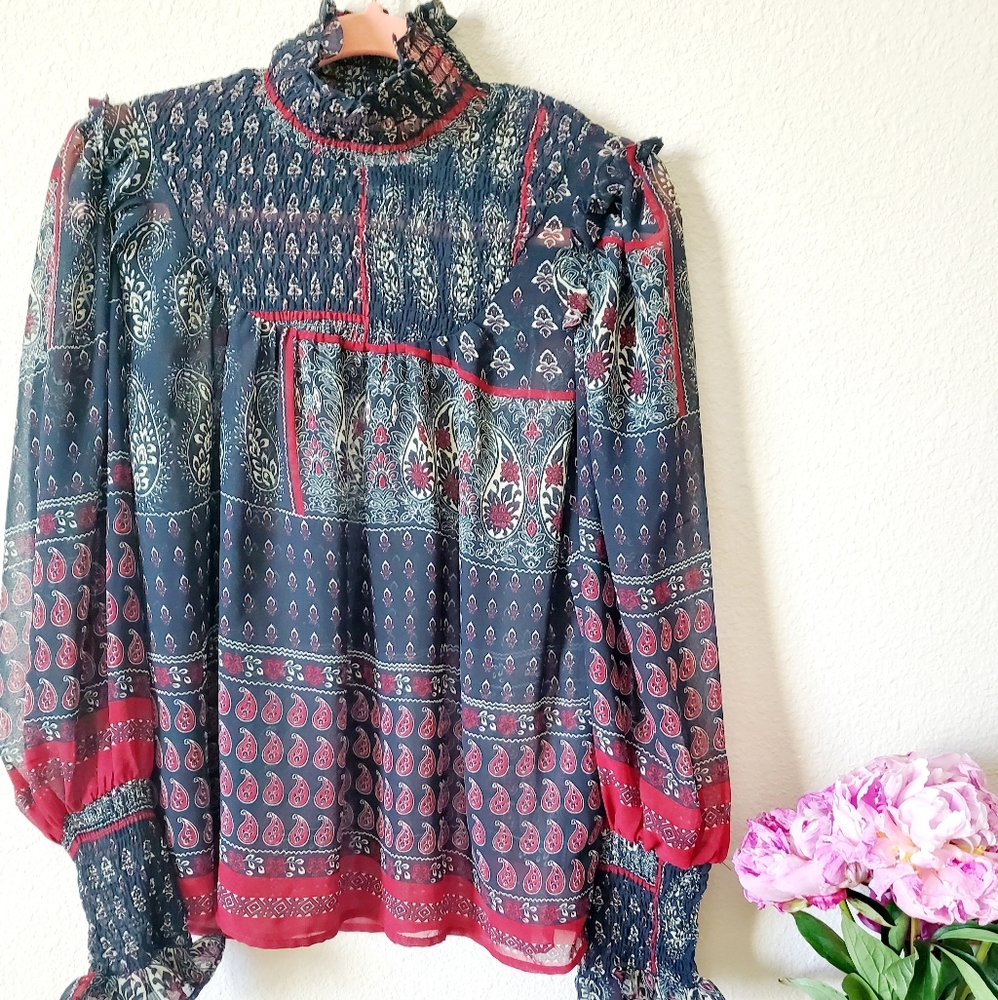 Topshop Paisley Sheer top